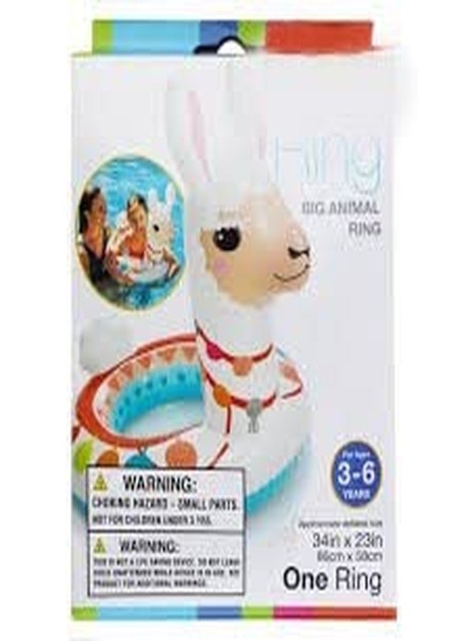PRISMAXIC Llama Pool Rings Inflatable Swim Pool Float Water Float Ring Tube Swimming Baby Safety Seat Float Ring Red Fire Engine Shape Tube Kids and Adults- 34" x 23" (Animal Llama) - Image 5
